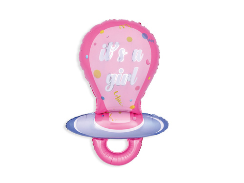 Balon foliowy Smoczek - It's a Girl -58x97 cm - 1 szt.