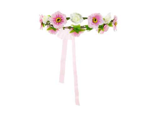 Kwiatowy diadem z wstążką