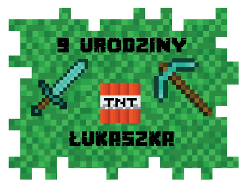 Podkładki personalizowane Piksele - 39x30 cm - 6 szt.