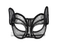 Maska karnawałowa Kot czarny z cekinami - 1 szt.