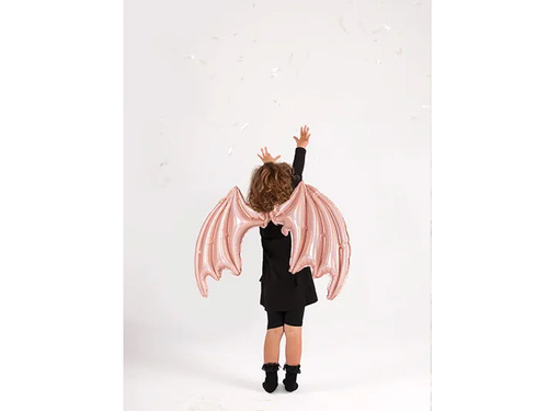 Balon foliowy Skrzydła Nietoperza różowe złoto - 85 x 50 cm - 1 szt.