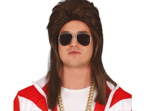 Peruka męska brązowa lata 70te - 1 szt.