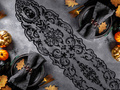 Bieżnik halloweenowy Czaszki czarny - 35 x 180  cm - 1 szt.