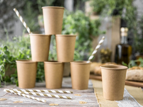 Słomki rurki biało-złote - 10 szt.