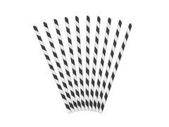 Słomki rurki biało-czarne- 10 szt.