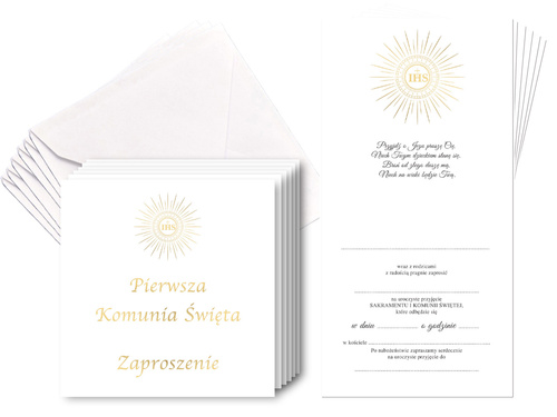 Zaproszenia na I Komunię Świętą - 6 szt.