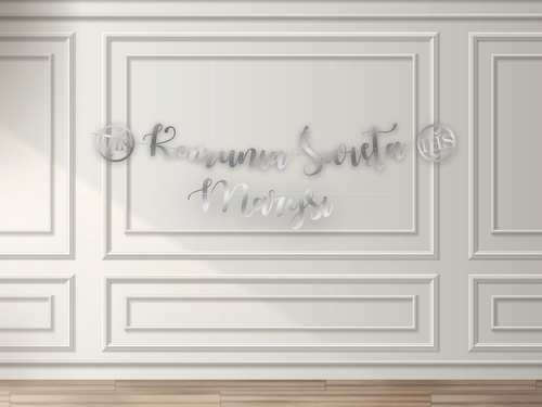 Baner z personalizowanym imieniem srebrny - 70 cm - 1 szt.