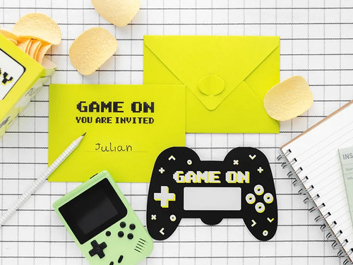 Zaproszenia urodzinowe Kontroler do gry - 6 szt.