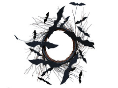 Dekoracja wisząca Wieniec z nietoperzami - 30 cm - 1 szt.