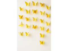Dekoracja wisząca Motylki żółte 3D - 3 m - 1 szt.