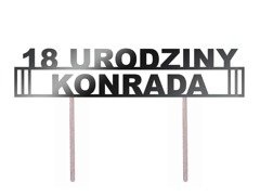 Topper papierowy na tort personalizowany na urodziny - 1 szt.