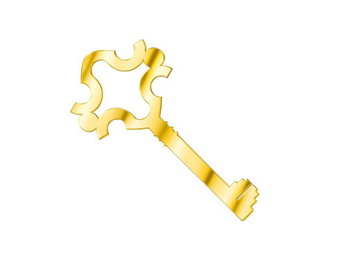 Klucz do wróżb z wosku złoty - 27 cm - 1 szt.