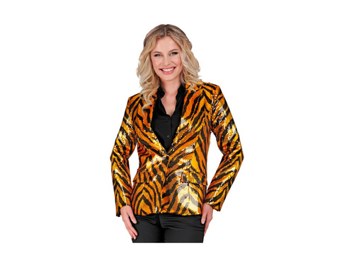 Imprezowa marynarka Party Fashion - pomarańczowy motyw tygrysa