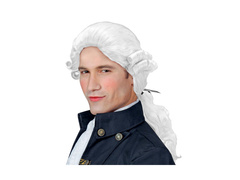 Peruka Księcia Donatiena biała z kucykiem