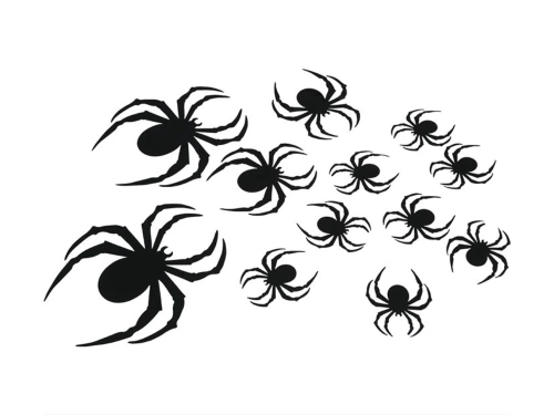 Dekoracja pająki na Halloween - 8 szt.