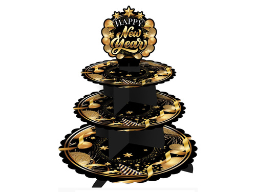 Stojak patera na słodycze Happy New Year - 1 szt.