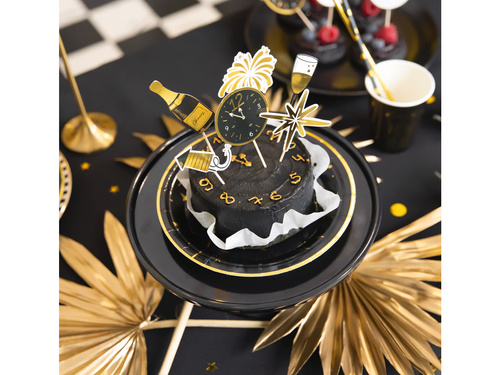 Pikery sylwestrowe na babeczki Happy New Year - 6 szt.