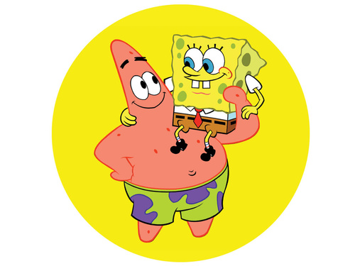 Dekoracyjny opłatek tortowy Spongebob - 20 cm