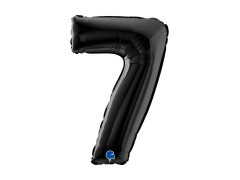 Balon foliowy cyfra 7 czarny - 26" - 1 szt.