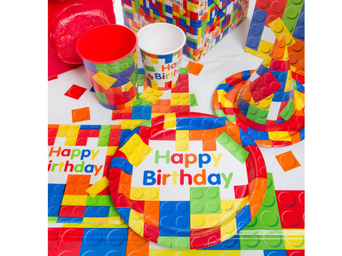 Obrus urodzinowy Klocki - 213x137 cm - 1 szt.