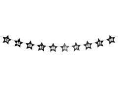 Baner z gwiazdkami na 40 urodziny - czarny - 14 szt.