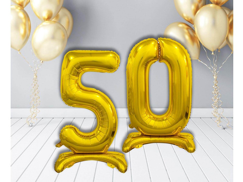 Zestaw balonów foliowych 50 złota - 74 cm