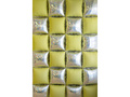 Balony foliowe Kwadraty holograficzno-żółte - 35 x 35 cm - 4 szt.