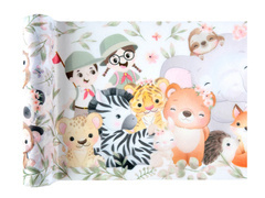 Dekoracja bieżnik z włókniny na stół Zwierzątka - 30 cm x 5 m - 1 szt.