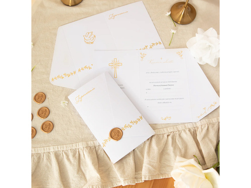 Zaproszenie na Komunię z pieczęcią - 6 szt.