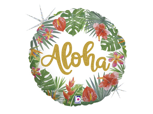 Balon foliowy Aloha Tropikalne Liście - 46 cm - 1 szt