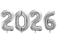 Zestaw balonów foliowych 2026 srebrny - 86 cm - 4 szt.