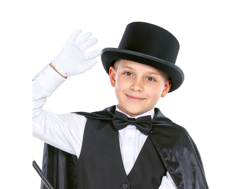 Kapelusz cylinder dziecięcy - czarny - 1 szt.