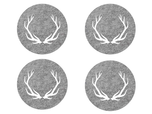Podstawki pod kubek - Renifer - 10 cm - 4 szt.