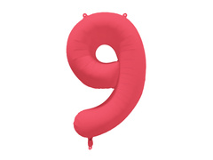Balon foliowy cyfra 9 czerwony zielony - 86 cm - 1 szt.