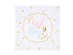 Serwetki Girl or Boy? na Baby Shower - 33 cm - 20 szt.