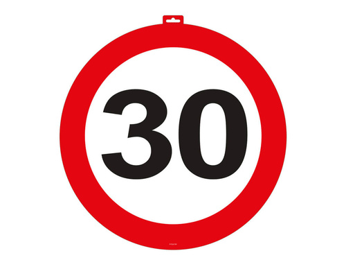 Dekoracja na drzwi znak zakazu 30 - 1 szt.