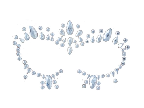 Samoprzylepne klejnociki na twarz srebrne - 1 op.