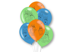 Balony urodzinowe Bluey - 27,5 cm - 6 szt.