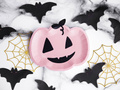 Talerzyki papierowe na Halloween Różowa Dynia - 25 cm - 6 szt.