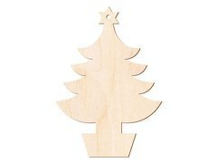 Zawieszka drewniana choinka - 10 cm - 1 szt.