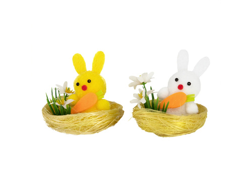 Zajączek Wielkanocny w gniazdku - 5,5 cm - 2 szt.