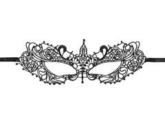 Koronkowa maska karnawałowa czarna - 1 szt.