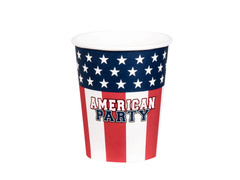 Kubeczki papierowe Flaga USA - 210 ml - 10 szt.