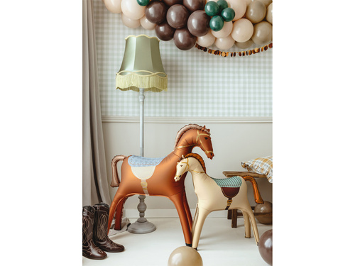 Balon foliowy stojący beżowy Koń - 86,5x73 cm - 1 szt.