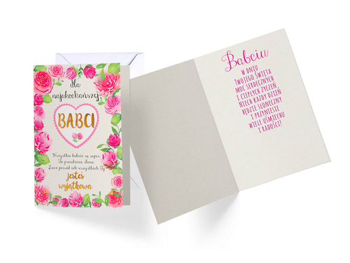 Kartka z kopertą na Dzień Babci - 1 szt.