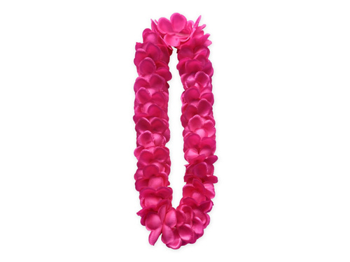 Naszyjnik hawajski satynowy różowy - 120 cm - 1 szt.