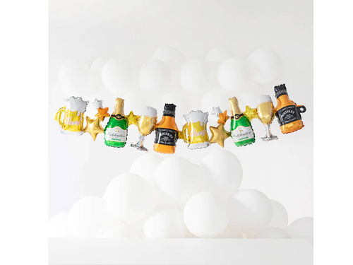 Girlanda balonowa Alkohole - 206 x 34 cm - 1 szt.