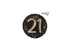 Balon foliowy okrągły Sparkling 21 - 14" - 1 szt.
