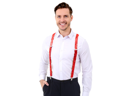 Szelki cekinowe - czerwone - 1 szt.