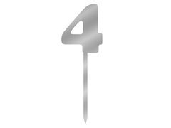 Topper z lustrzanej pleksi srebrny na tort 4 - 12 cm